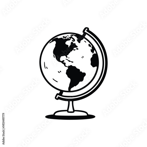 globe on white background