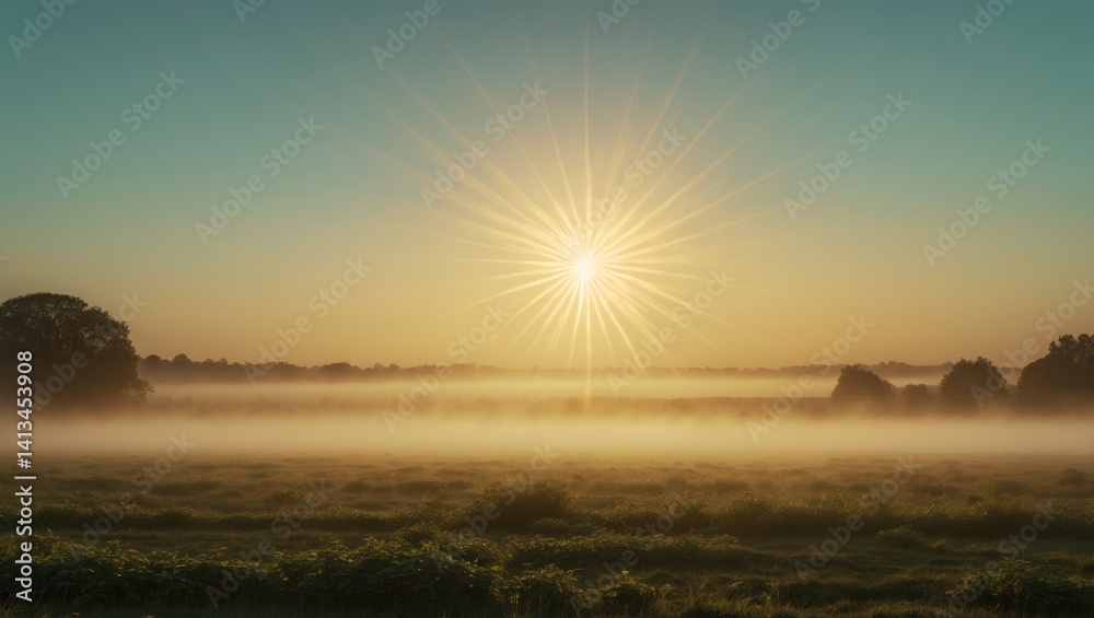 Summer field at sunrise. Nature scene. Summer field at sunrise. Nature scene.