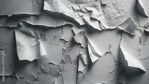 Obraz na płótnie Background surface of old white posters featuring creased and torn textures w salonie