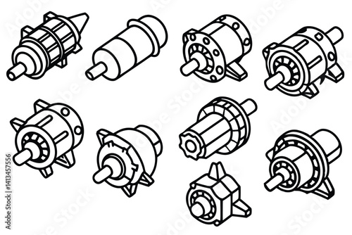 Set of Starter Motor Components