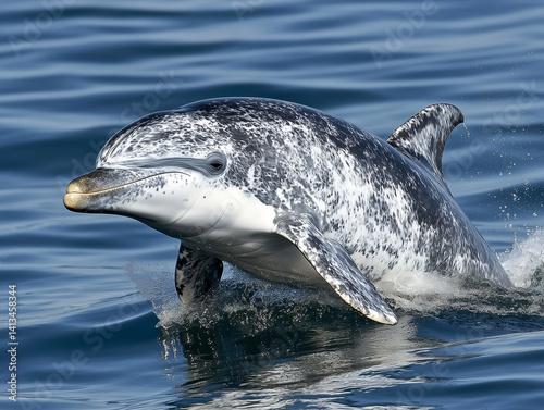Atlantic spotted dolphin jumping out of the water