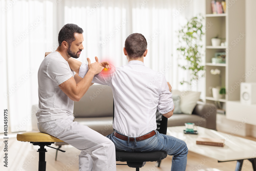 Chiropractor treating a man Chiropractor treating a man
