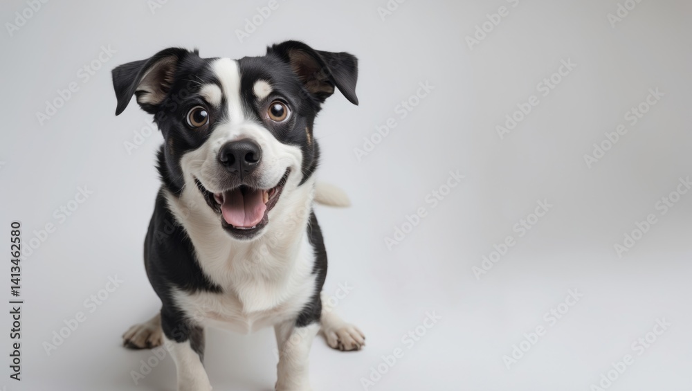 Isolated background featuring a charming dog in a studio shoot