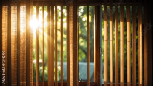 Wallpaper Mural Sun rays shining through drapes in an old-fashioned home Torontodigital.ca