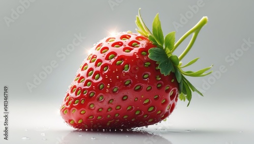 Isolated fresh strawberries.