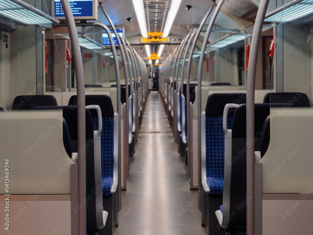 Fototapeta premium Interior View of Deutsche S-Bahn Train Compartment