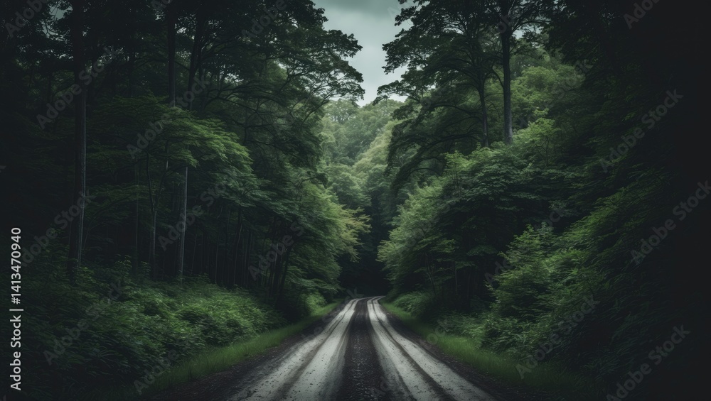 Fototapeta premium Dimly lit forest path