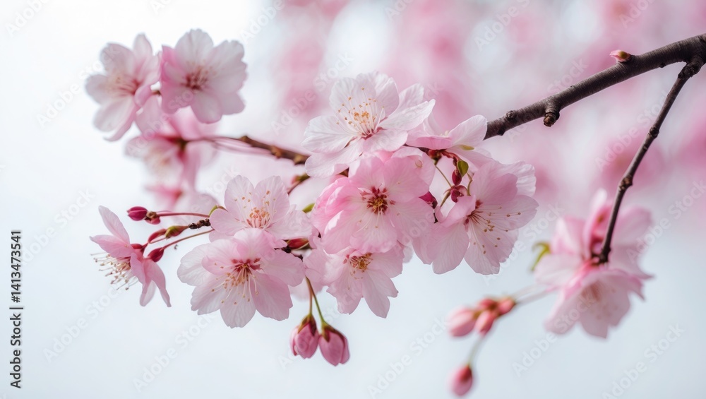 Fototapeta premium Blurred background with pink flowers.