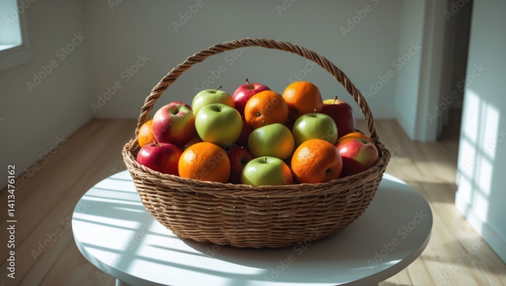 Fresh fruit arrangement on a table. Fresh fruit arrangement on a table.