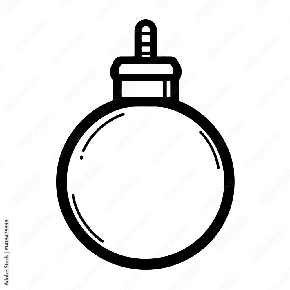 Minimalist single line icon representing a classic bomb design crafted in a simple and elegant style for graphic use Minimalist single line icon representing a classic bomb design crafted in a simple and elegant style for graphic use