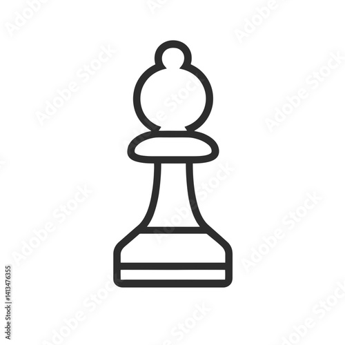 Stylized chess pawn representation featuring a minimalist single line design suitable for various creative projects