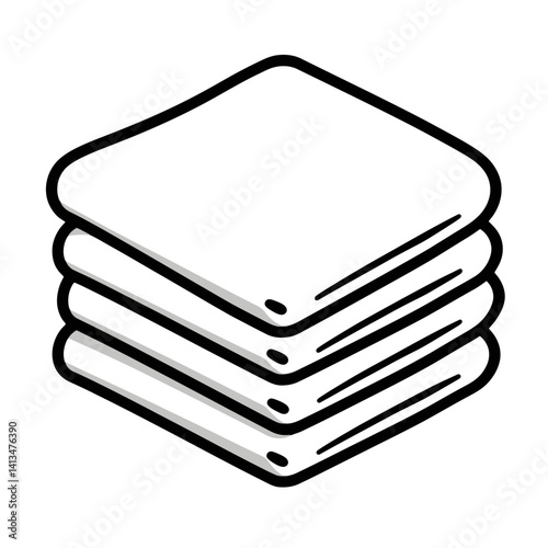 Minimalist cleaning cloth icon representing household cleaning and organization in a simple line design