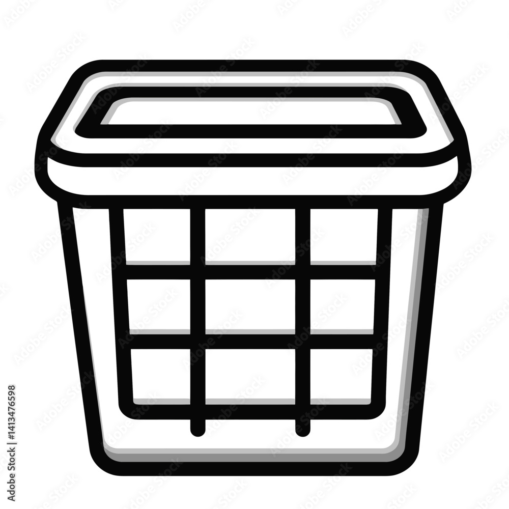 Laundry basket minimalist line icon representing a simple yet functional design for organizing clothes at home or in public spaces Laundry basket minimalist line icon representing a simple yet functional design for organizing clothes at home or in public spaces