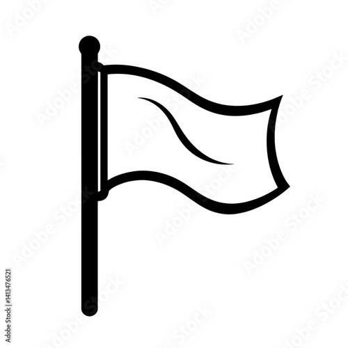 Minimalist single line flag design representing simplicity and elegance in graphic art