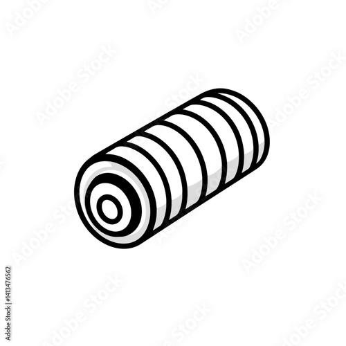 Foam roller icon designed in a minimalist style for fitness and recovery activities