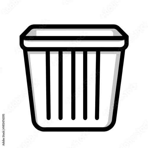 Minimalist laundry basket icon designed with a simple single line style, ideal for modern home illustrations and organizational themes