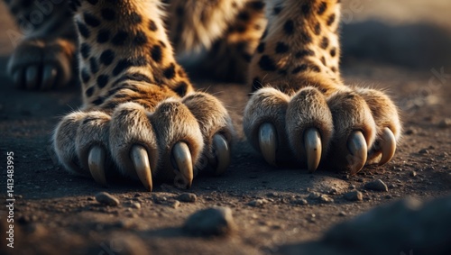 Clawed paws of a cheetah