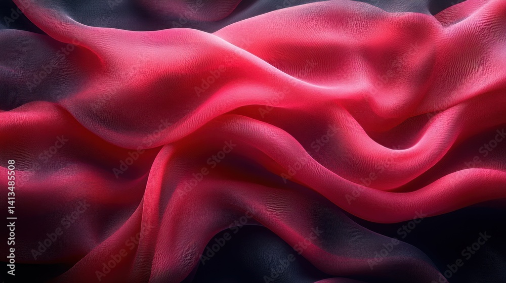 Obraz premium Elegant Red Fabric Draped in Soft Waves Ideal for Fashion and Design Projects