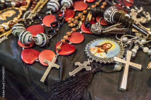 Romania, Bucharest. Demetrius Church, Religious items and implements. photo