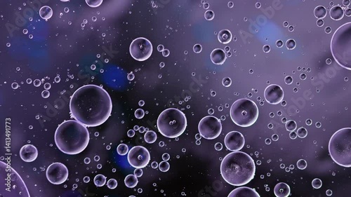 Colorful Oil Bubbles Moving on a Water Surface