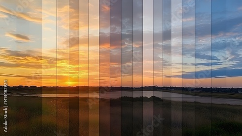 Stunning Sunset Timelapse Over Grassy Landscape