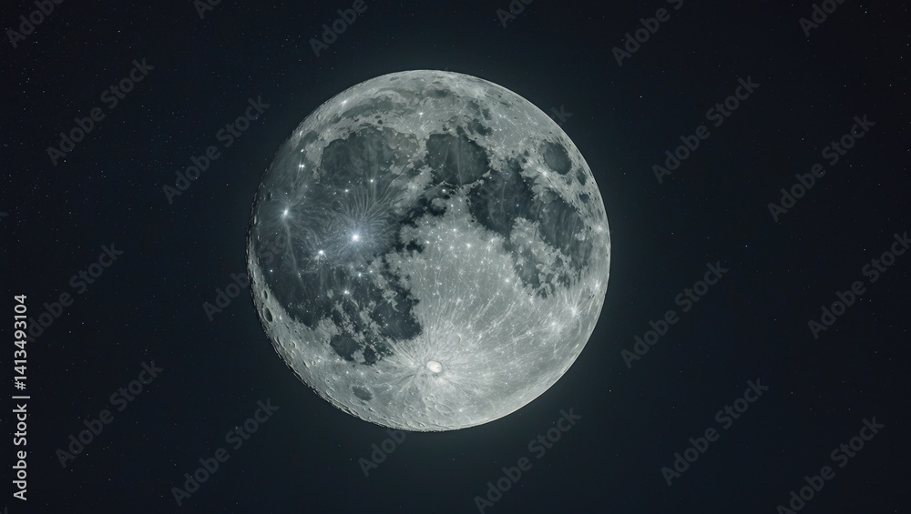 Fototapeta premium Supermoon. Complete moon. An enormous moon.