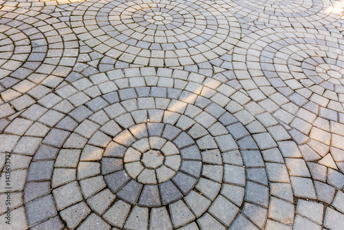 Romania, Alba. Artistic and abstract street paving stones.