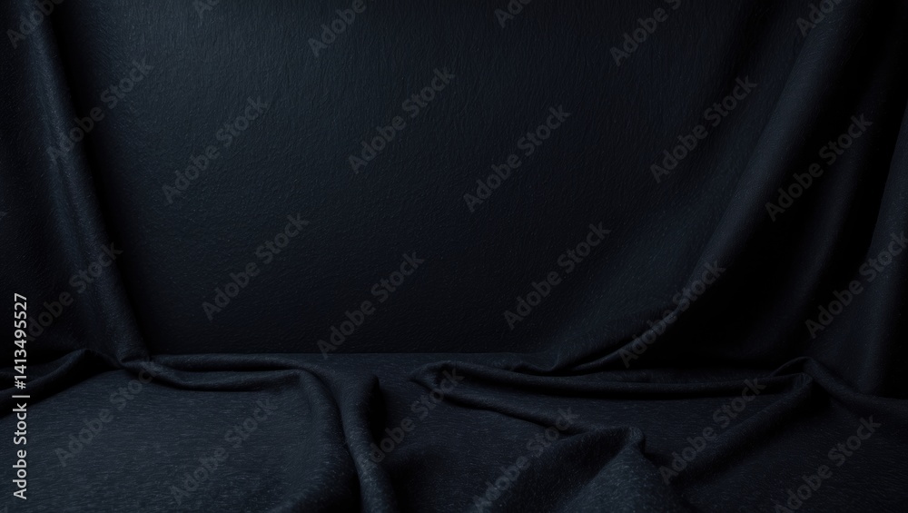 Fototapeta premium Abstract black felt backdrop.