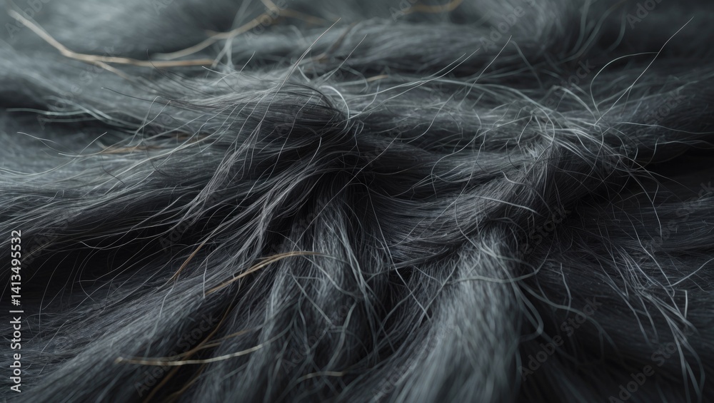 Obraz premium Shedding cat produces a lot of hair. Fur on carpets or rugs. Strategies to clean pet hair from carpet surfaces.