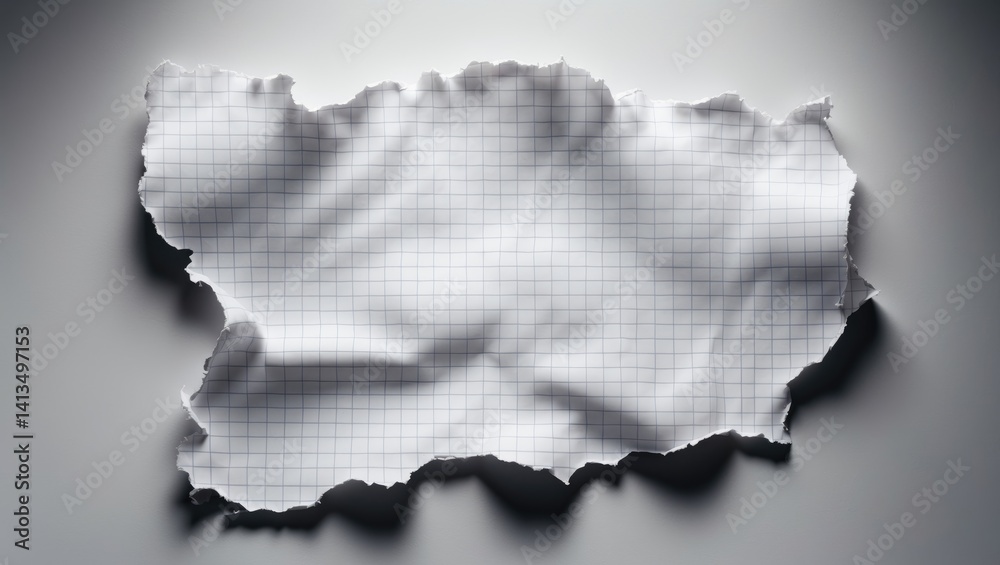 Torn graph paper backdrop with empty space for text. Torn graph paper backdrop with empty space for text.