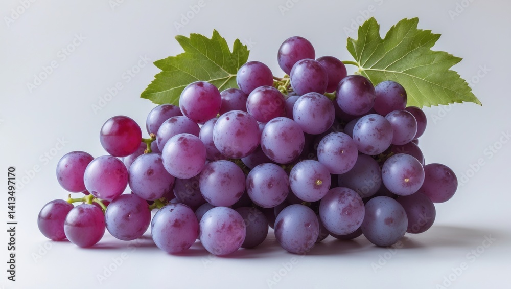 Fototapeta premium Isolated ripe grapes on a white background
