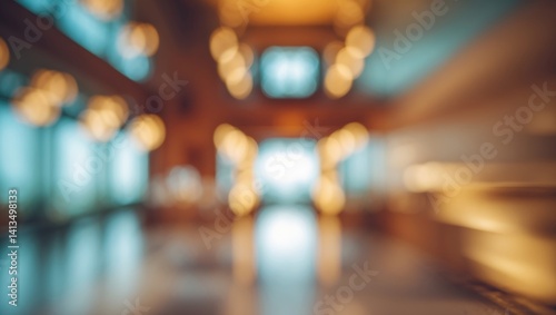 Wallpaper Mural Luxury hotel entrance hall corridor with a blurred abstract background and shimmering bokeh. Torontodigital.ca