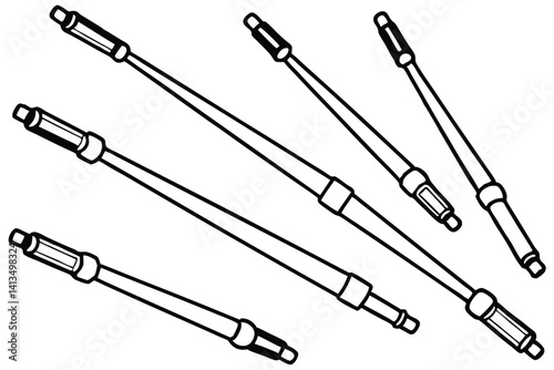 tie rod parts on white background
