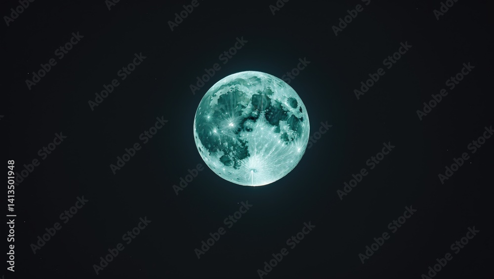 Fototapeta premium Luminous Super Harvest Full Moon Emerging in the Dark Sky