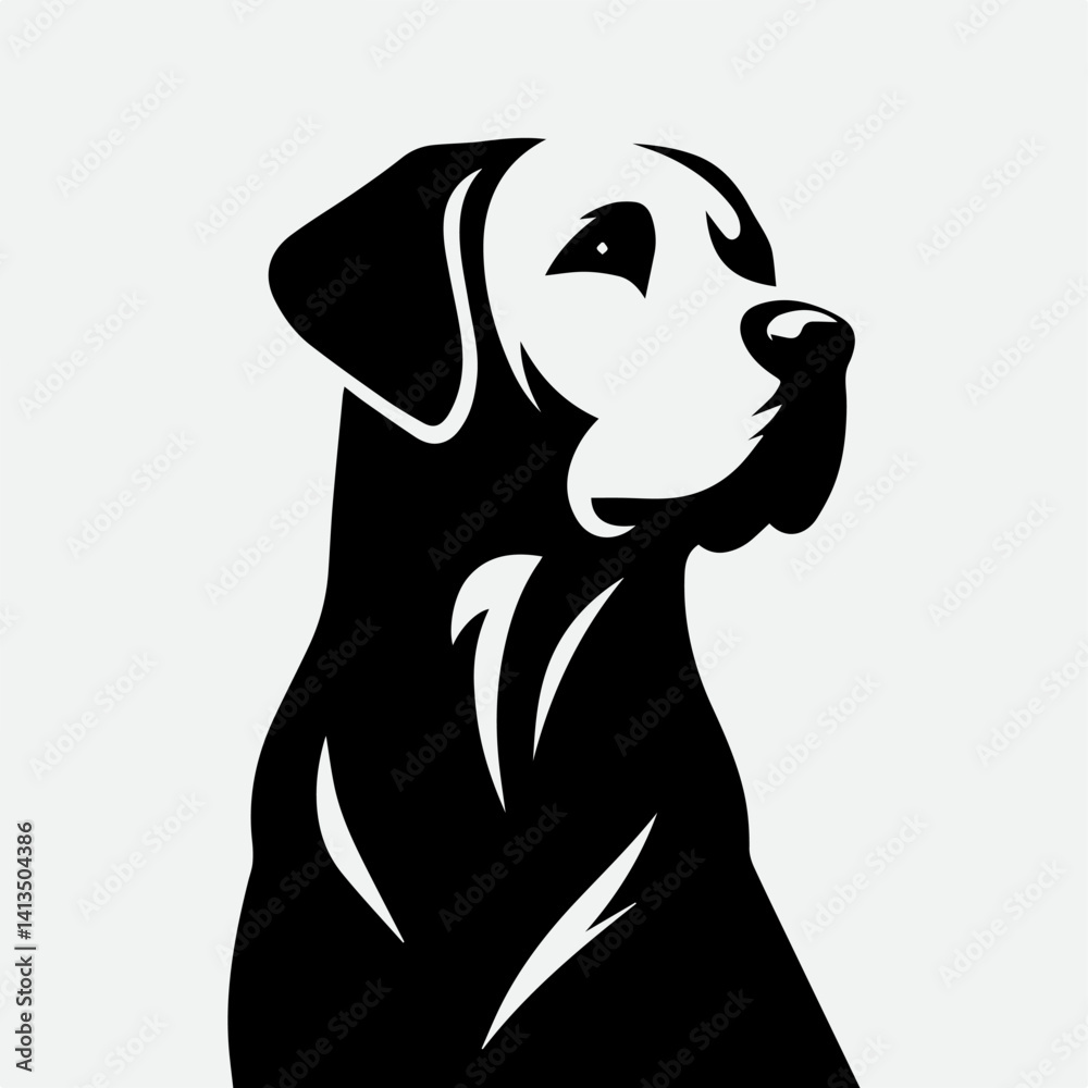 Fototapeta premium Minimal Black Labrador Retriever Silhouette Vector Illustration
