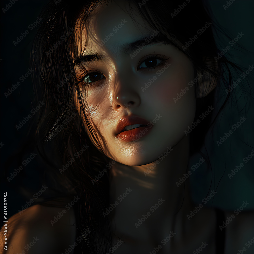 Silent Intensity: A Captivating Low Light Portrait in Warm Tones Silent Intensity: A Captivating Low Light Portrait in Warm Tones