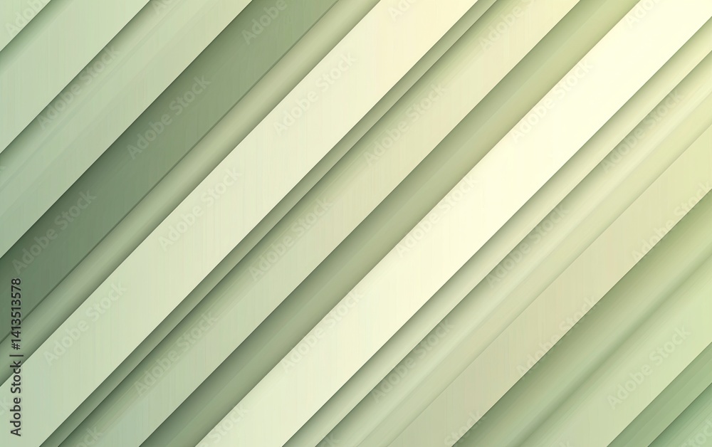 Obraz premium A background of diagonal lines in shades of light green and beige, creating an elegant gradient effect. The lines have soft edges for contrast with the background color, providing a modern aesthetic t