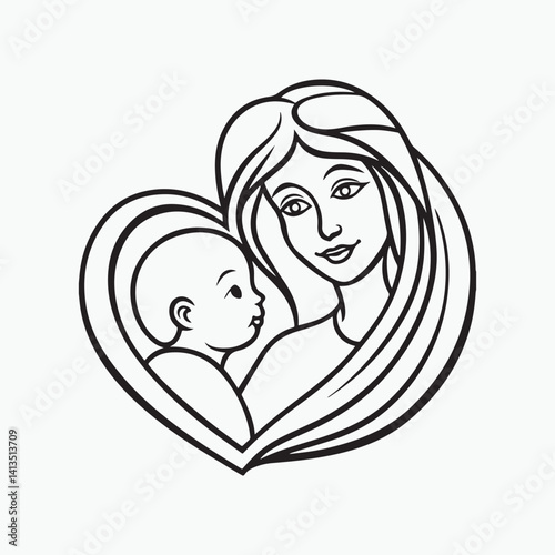 mothers day love illustration typography design