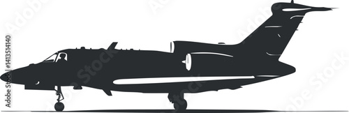 Silhouette of a jet aircraft showcasing its sleek design and aerodynamic shape.