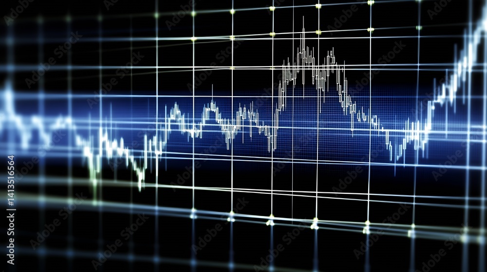Vibrant stock market data displayed in a digital format showcasing trend analysis and market fluctuations : Generative AI