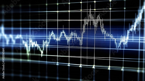 Obraz na płótnie Vibrant stock market data displayed in a digital format showcasing trend analysis and market fluctuations : Generative AI w salonie