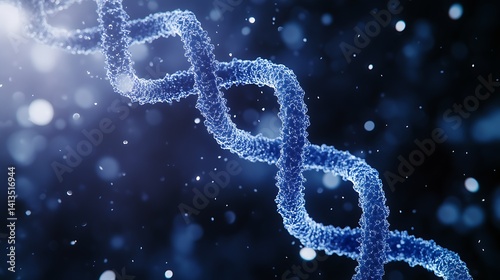 High-resolution artistic rendering of DNA strand depicting biotechnology and genetic research in stunning detail : Generative AI