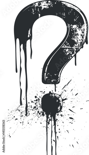 A stylized black question mark symbol with a textured design representing inquiry and uncertainty.
