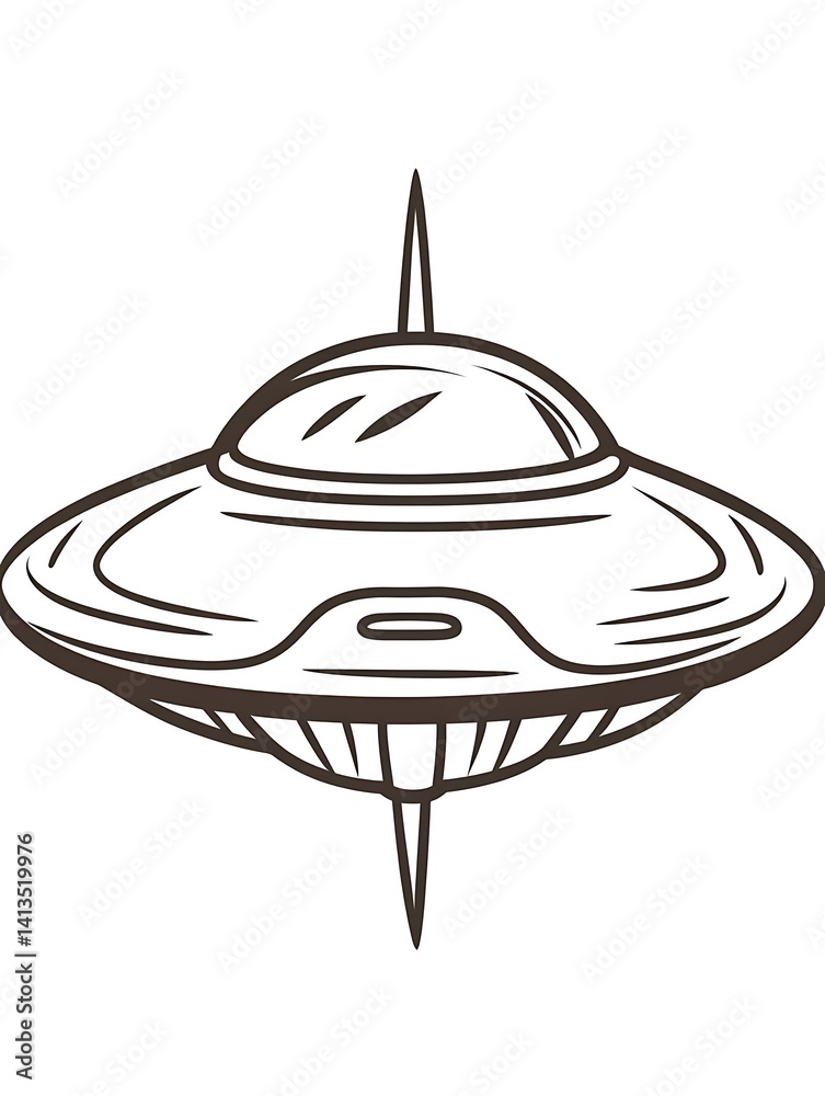 Naklejka premium Vintage UFO design