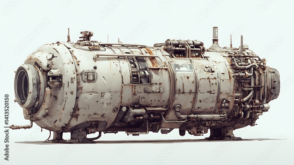 Naklejka premium Rusty Spacecraft with Studio Shot.