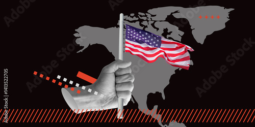 Fotografie American Influence on Global Politics and Economy Concept