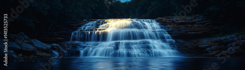 waterfall at night,