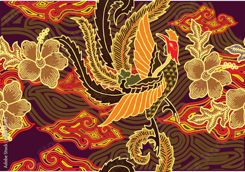 Indonesian Batik with a very beautiful and unique peacock motif is suitable for textiles.