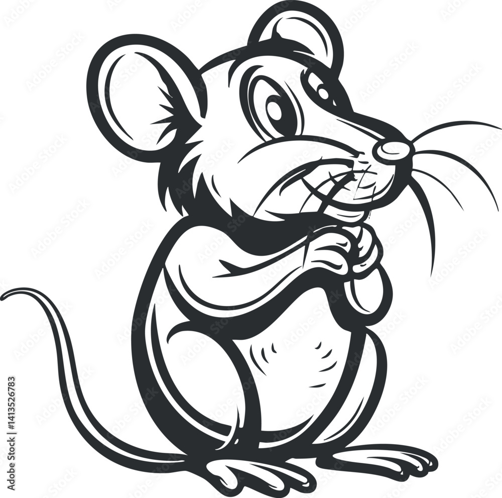 A playful cartoon mouse character with big ears and a cheerful expression. A playful cartoon mouse character with big ears and a cheerful expression.