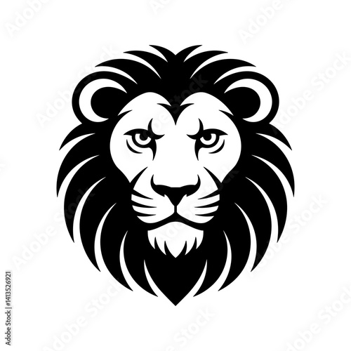 Wallpaper Mural Lion head vector logo, Wild roaring lion king head tattoo set, Front and side view predator face, minimal lions heads icon black and white ink sketch silhouettes design, Eps, Ai, Svg format Torontodigital.ca